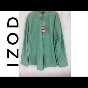 Izod Seaside Green Plaid Shirt Long Sleeve Size XL